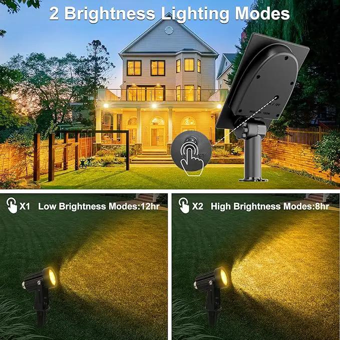 Solar Spot Lights Outdoor, Solar Landscape Spotlights IP65 Waterproof 9.8ft Cable,Auto On/Off Outdoor Wall Lights for Garden Yard Driveway Porch Walkway Pool (3000K Warm White) by GreenHaven Gardens
