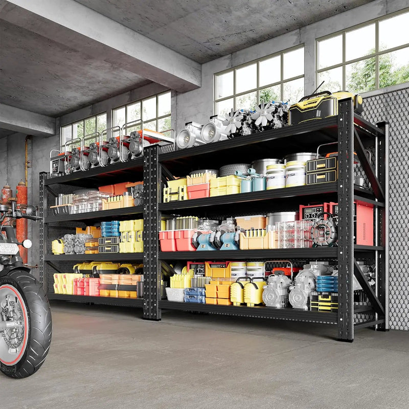3000LBS Storage Shelves, 48" W Heavy Duty Garage Shelving Unit, Adjustable Industrial Shelving, 4 Tier Metal Shelving for Garage, Supermarket, Warehouse, 48" W x 24" D x 70" H by GreenHaven Gardens