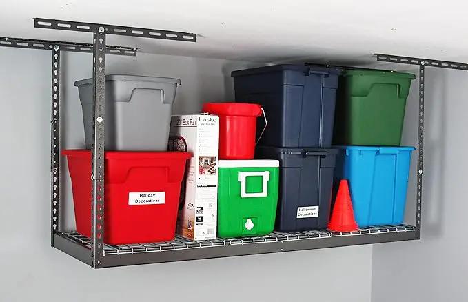 MonsterRAX - 2x6 Overhead Storage Rack (Hammertone, 18"-33" Ceiling Drop Down) by GreenHaven Gardens