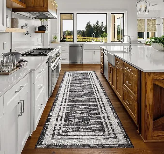 Keen Home Design Outdoor Runner Rug - 2x8 Washable Indoor/Outdoor Rug for Patio, Balcony, Kitchen, Garden, Beach, Deck and Porch. Size: 2'2" x 7'7" by GreenHaven Gardens