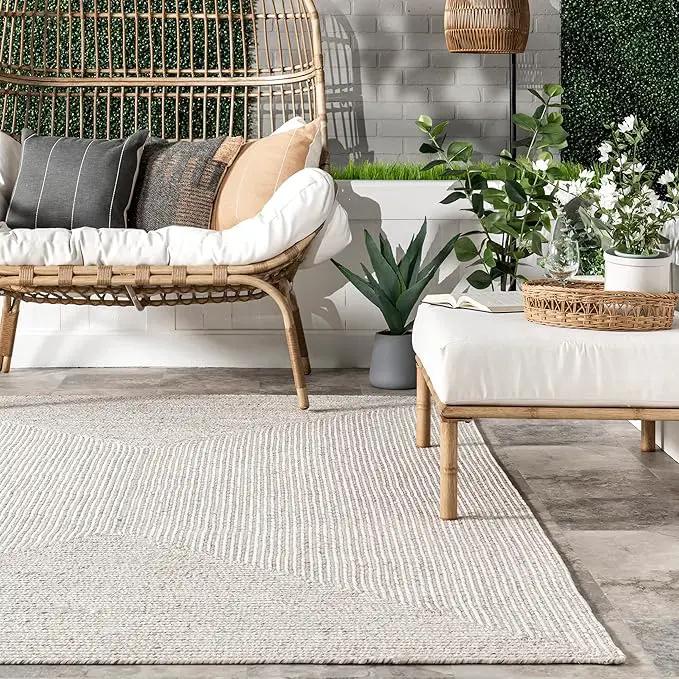 nuLOOM 2' x 8' Solid Hand Braided Indoor/Outdoor Area Rug, Pet-Friendly, High Traffic, Weather Resistant, for Patio, Balcony, Bedroom, Living, Dining Room, Wynn Ivory by GreenHaven Gardens