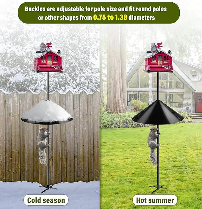 19-inch Squirrel Baffle, Squirrel-Proof for Bird Feeder Pole, Birdhouse Baffle for Shepherd's Hook in The Outdoors,(Black 2 Pack) by GreenHaven Gardens