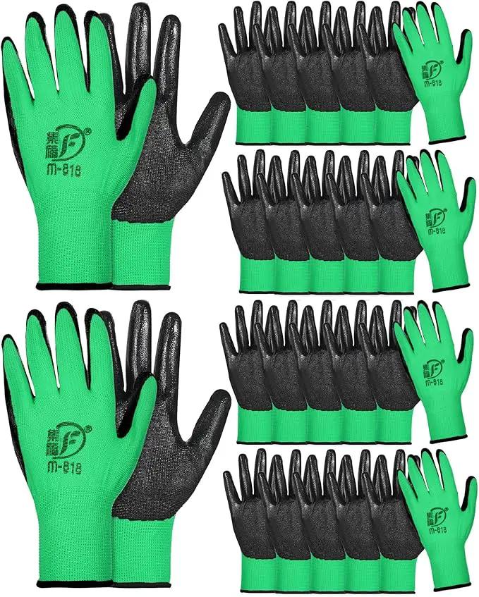 Nuogo 24 Pairs Gardening Gloves for Men Women Rubber Coated Landscaping Work Gloves Safety Work Construction by GreenHaven Gardens