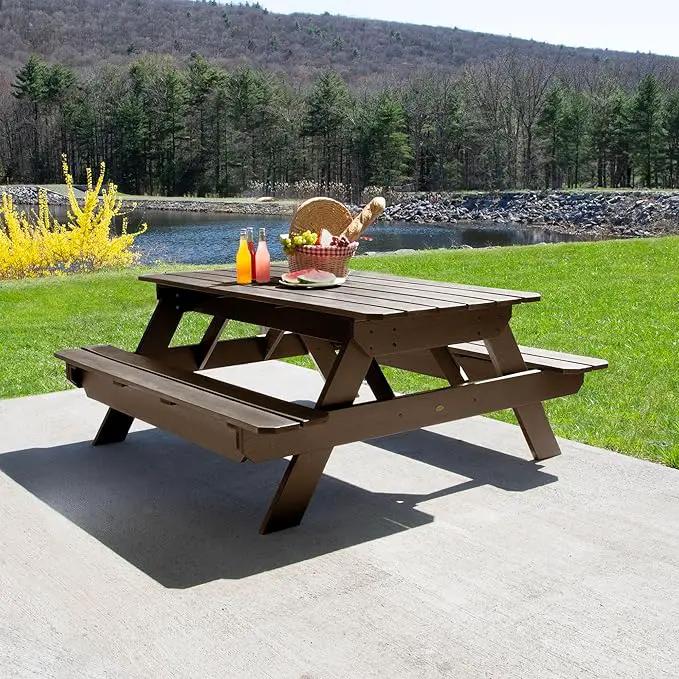 Highwood Hometown Picnic Table, 6 Foot, Weathered Acorn by GreenHaven Gardens