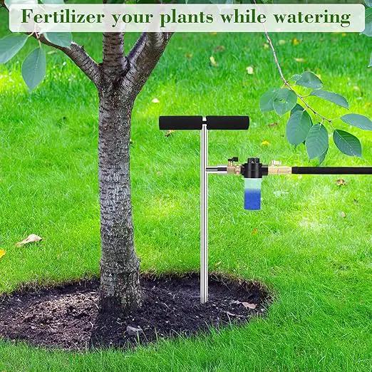 [Upgrade Design] Tree Watering Spike,Caulimo Deep Root Watering Tool Root Waterer Root Irrigator Tree Watering System Root Feed for Plants Trees Bushes Shrubs Made of Stainless Steel with Brass Valve by GreenHaven Gardens