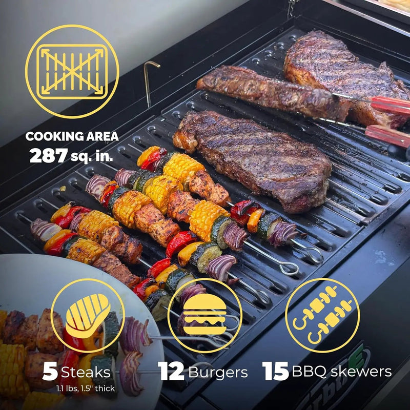 Turbo E Sport Electric Grill by PLUGNGRILL | Compact Design, Faster Preheat, Digital Temp Control | High-Power Infrared Outdoor BBQ & Searing by GreenHaven Gardens