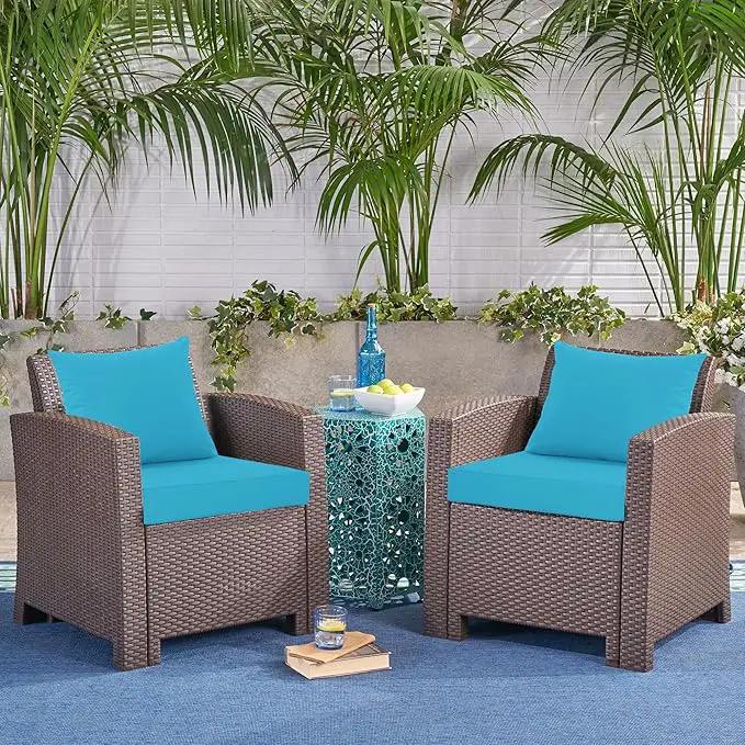 24x24 Inch Outdoor Cushions for Patio Furniture Set of 2, Waterproof Outdoor Chair Cushions w/Fade-Resistant, Removable & Machine-Washable Covers, Deep Seat Sofa/Couch Pad Replacement, Teal by GreenHaven Gardens