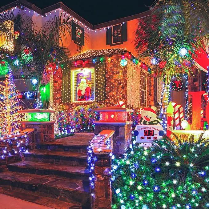 KNONEW 600ft 1500 LED Christmas String Lights Outdoor 8 Modes & Timer Fairy Light Plug in Waterproof for Xmas Yard Tree Wedding Party Holiday Decorations (Blue and White) by GreenHaven Gardens