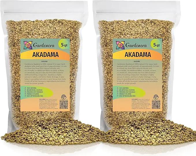Pure Hard Akadama - 10 Quart - Small Grain for Cactus, Bonsai Plants Soil Amendment, Prevent Over Water, Provides Optimal Water Retention, Fast Drainage (2 Bags of 5 Quart) by GreenHaven Gardens