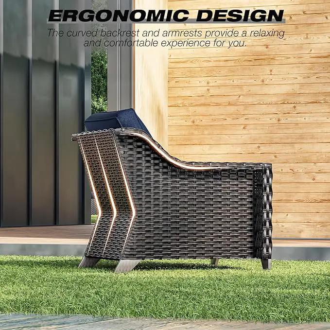 Joyside Wicker Patio Chairs Set of 2, Outdoor Rattan Furniture with Wide Armrest and Thick Cushions, Upgraded Large Size for Backyard, Garden, Poolside by GreenHaven Gardens