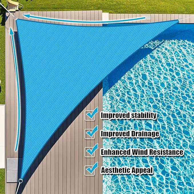 Amagenix Sun Shade Sail 9'X12'X15' Curved Edge Outdoor Shade Canopy Turquoise Mixed Breathable 95% UV Block Shade Cloth for Patio Garden Backyard (We Make Custom Size) by GreenHaven Gardens