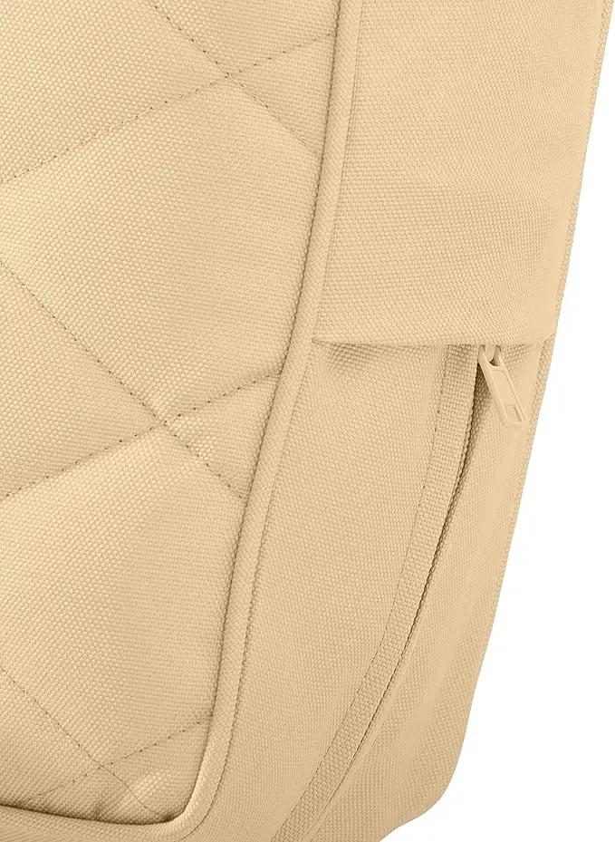Classic Accessories Montlake FadeSafe Water-Resistant 21 x 20 x 4 Inch Wide Back Patio Quilted Lounge Cushion, Chamomile by GreenHaven Gardens