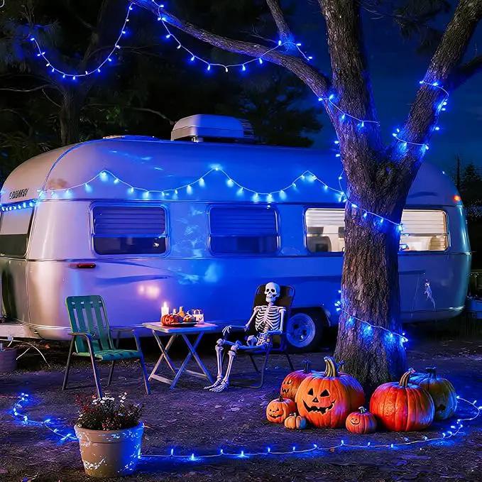 JMEXSUSS Connectable 100 LED Blue Christmas Lights Clear Wire, 8 Modes Blue Christmas Tree Lights Indoor Outdoor Plug in, 33ft Fairy String Lights for Christmas Tree, Xmas, Party, Garden by GreenHaven Gardens