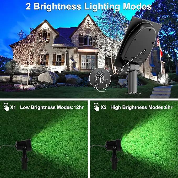 Solar Spot Lights Outdoor, 4-in-1 Solar Landscape Spotlight Waterproof 9.8ft Cable, 5W 3000mAh, Auto ON/Off Adjustable Solar Wall Lights for Yard, Ground, Garden, Pool, Lawn (Cold White) by GreenHaven Gardens
