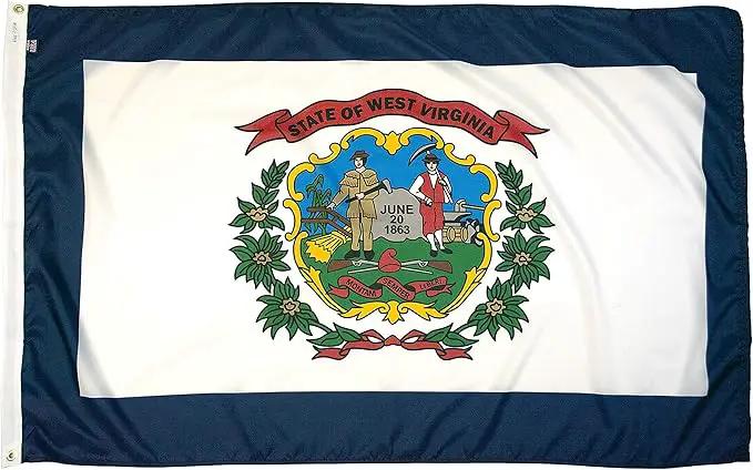 FlagSource West Virginia Nylon State Flag, Made in the USA, 3x5' by GreenHaven Gardens