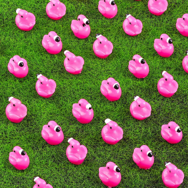 200PCS Mini Resin Animals Cute Rose Pink Tiny Flamingo Ducks, Miniature Figures to Hide, Small Animal Toys Accessories Bulk for Topper Garden Dollhouse Landscape Aquarium Ornaments DIY Crafts & Decor by GreenHaven Gardens
