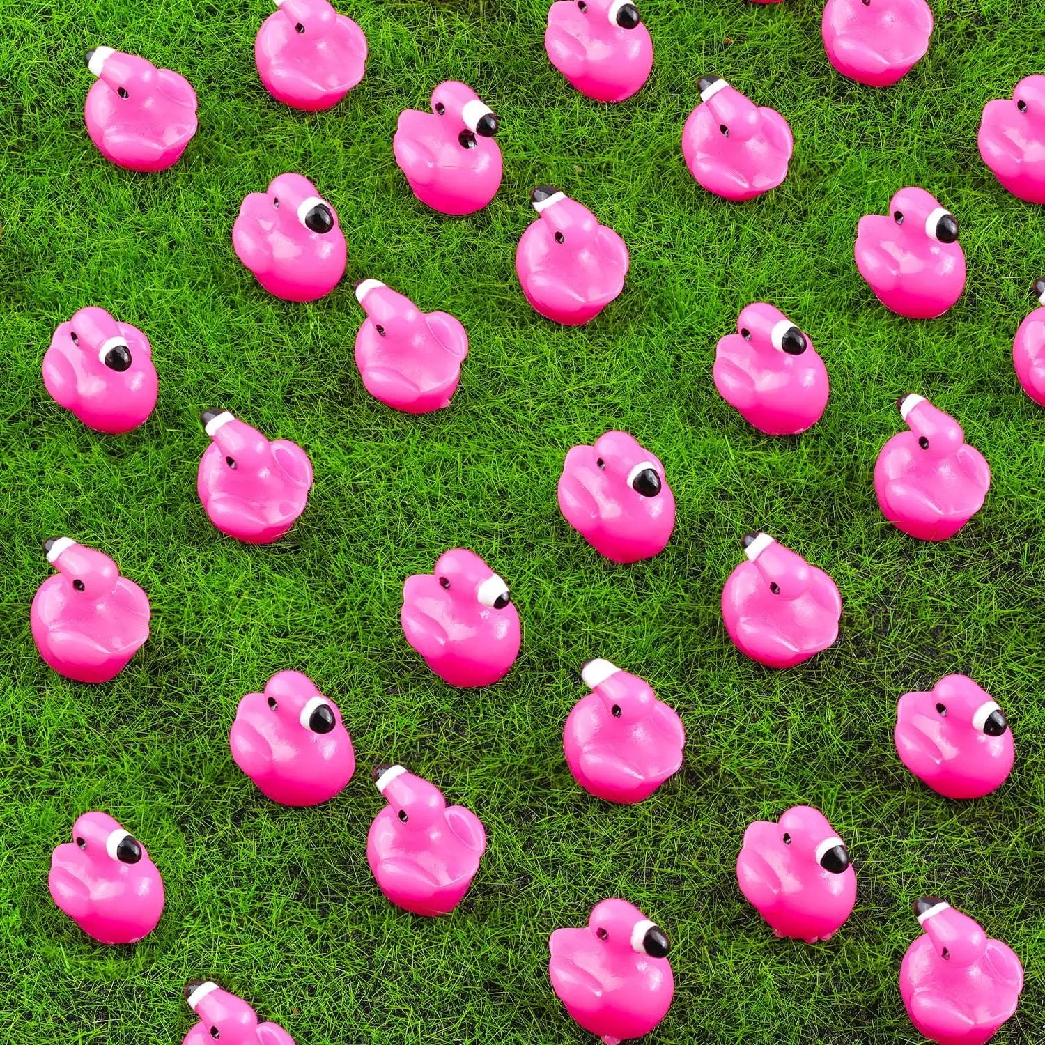 110PCS Mini Resin Animals Cute Rose Pink Tiny Flamingo Ducks, Miniature Figures to Hide, Small Animal Toys Accessories Bulk for Topper Garden Dollhouse Landscape Aquarium Ornaments DIY Crafts & Decor by GreenHaven Gardens