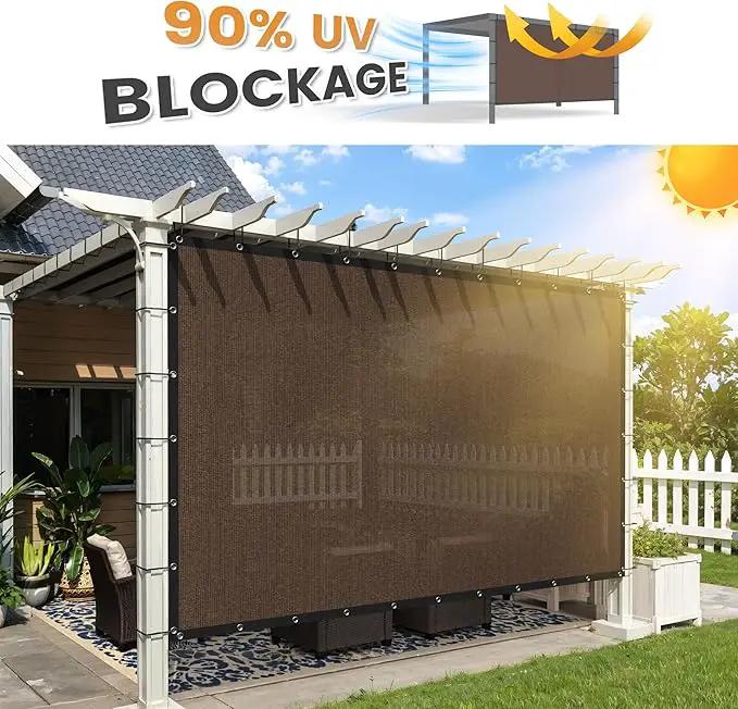 VICLLAX Shade Fabric Sun Shade Cloth with Every 2 FT Grommets for Patio Garden Pergola Cover Canopy 13x17 FT, Mocha by GreenHaven Gardens