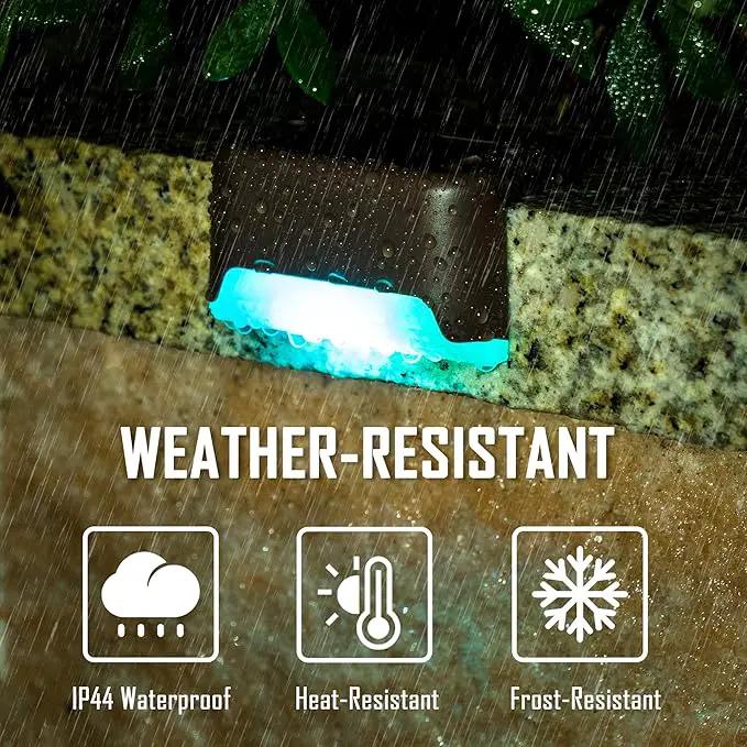 GIGALUMI 16 Pack Color Changing Solar Deck Lights Outdoor Waterproof for Outdoor Stair, Step, Fence, Patio and Yard. by GreenHaven Gardens