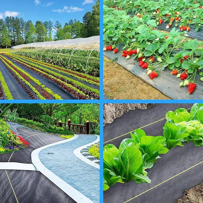 1.3ft x50ft Black Weed Barrier Landscape Premium Fabric-Heavy Duty Woven Ground Cloth with Superior Permeability Weed Control Convenient Design by GreenHaven Gardens