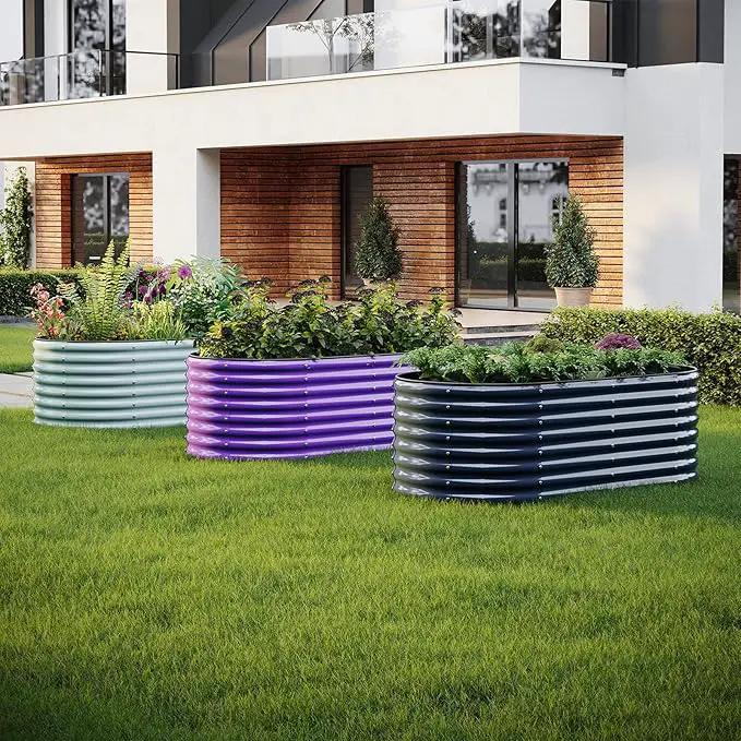 Galvanized Metal Planter Raised Garden Bed Kit for Gardening Outdoor，6x3x2ft Planter Grow Garden Box Raised Flower Bed，Long Vegetable Clearance Herb Raised Garden Beds for Container Gardening by GreenHaven Gardens