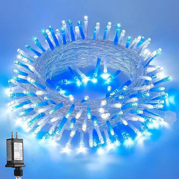 JMEXSUSS Blue and White String Lights Outdoor Indoor, 200 LED Christmas String Lights Clear Wire, 66ft Christmas Lights Plug in for Bedroom Tree Room Party Decorations by GreenHaven Gardens