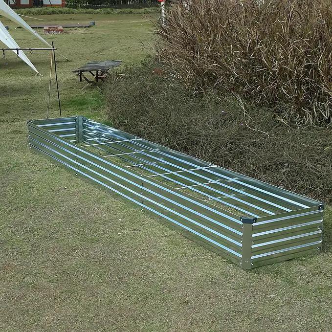 12x2x1ft(2 Pack) Galvanized Raised Garden Bed,Outdoor Planter Box Metal Patio Kit Planting Bed for Vegetables Flowers Herb,Silver by GreenHaven Gardens