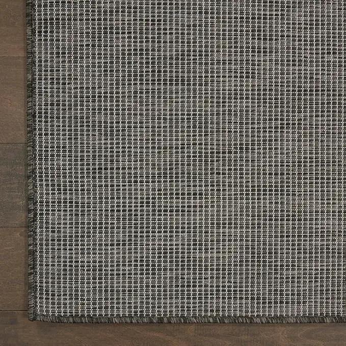 Nourison Positano Indoor-Outdoor Charcoal 9' x 12' Area Rug, Easy Cleaning, Non Shedding, Bed Room, Living Room, Dining Room, Backyard, Deck, Patio (9x12) by GreenHaven Gardens