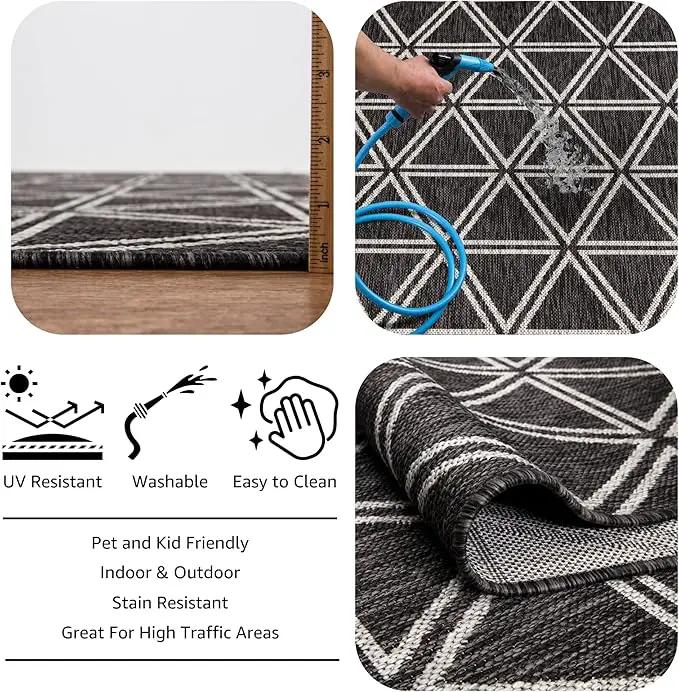 Keen Home Design Outdoor Rug - 6x9 Washable Indoor/Outdoor Rug for Patio, Balcony, Kitchen, Garden, Beach, Deck and Porch. Size: 6'7" x 9'2" by GreenHaven Gardens