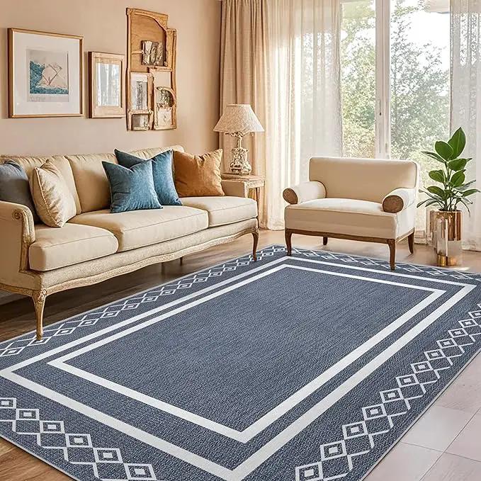 Outdoor Patio Rug, Outside Rectangular Carpet, Moroccan Geometric Rugs, Washable Large Indoor Outdoor Rug 8x10 Mats for RV, Picnic, Backyard, Deck, Balcony, Porch, Beach by GreenHaven Gardens
