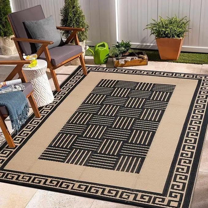 Outdoor Rug 6x9 ft Waterproof, Reversible Outdoor Plastic Straw Rug for Patios Clearance, Outdoor Area Rug Carpet RV Mat for Camping Backyard Deck Porch by GreenHaven Gardens