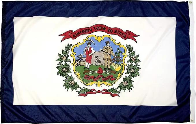 FlagSource West Virginia Nylon State Flag, Made in the USA, 3x5' by GreenHaven Gardens