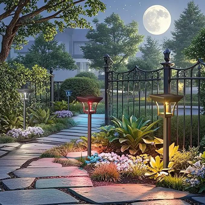 CINOTON 8 Pack RGBCW Solar Pathway Outdoor Lights, 3 Lighting Modes Solar LED Garden Lights, IP65 Waterproof Outside Solar Powered Landscape Lighting for Sidewalk Driveway Backyard RGB/Warm/Cold White by GreenHaven Gardens