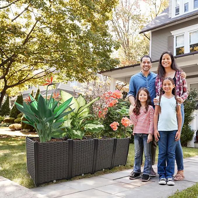 Large Planters for Outdoor Plants pots Elevated Garden Boxes Raised Garden Bed Garden Patio Balcony Deck to Planting Flowers Vegetables Tomato and Herbs by GreenHaven Gardens