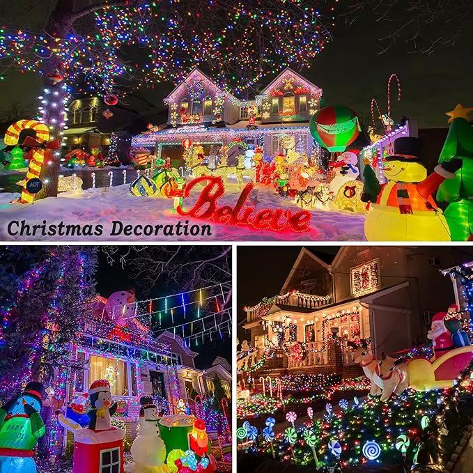 KNONEW Outdoor Christmas Lights 300 LED 99ft String Lights 8 Modes & Time Memory Fairy Light Plug in Waterproof LED String Lights for Xmas Yard Tree Wedding(Multicolor) by GreenHaven Gardens