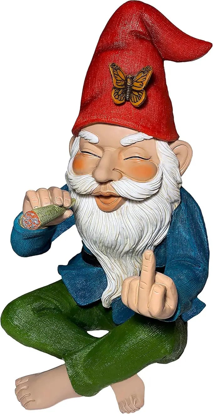 Mood Lab Garden Gnome - Relaxed Gnome - 9.6 Inch Tall Statue Lawn Garden Figurine - for Outdoor or House Decor by GreenHaven Gardens