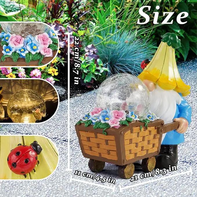 Garden Gnomes Outdoor Decorations Solar Statues,Garden Gnome Decor with LED Lights,Gnomes Clearance for Patio Lawn Decor Gnome Gift for Woman by GreenHaven Gardens