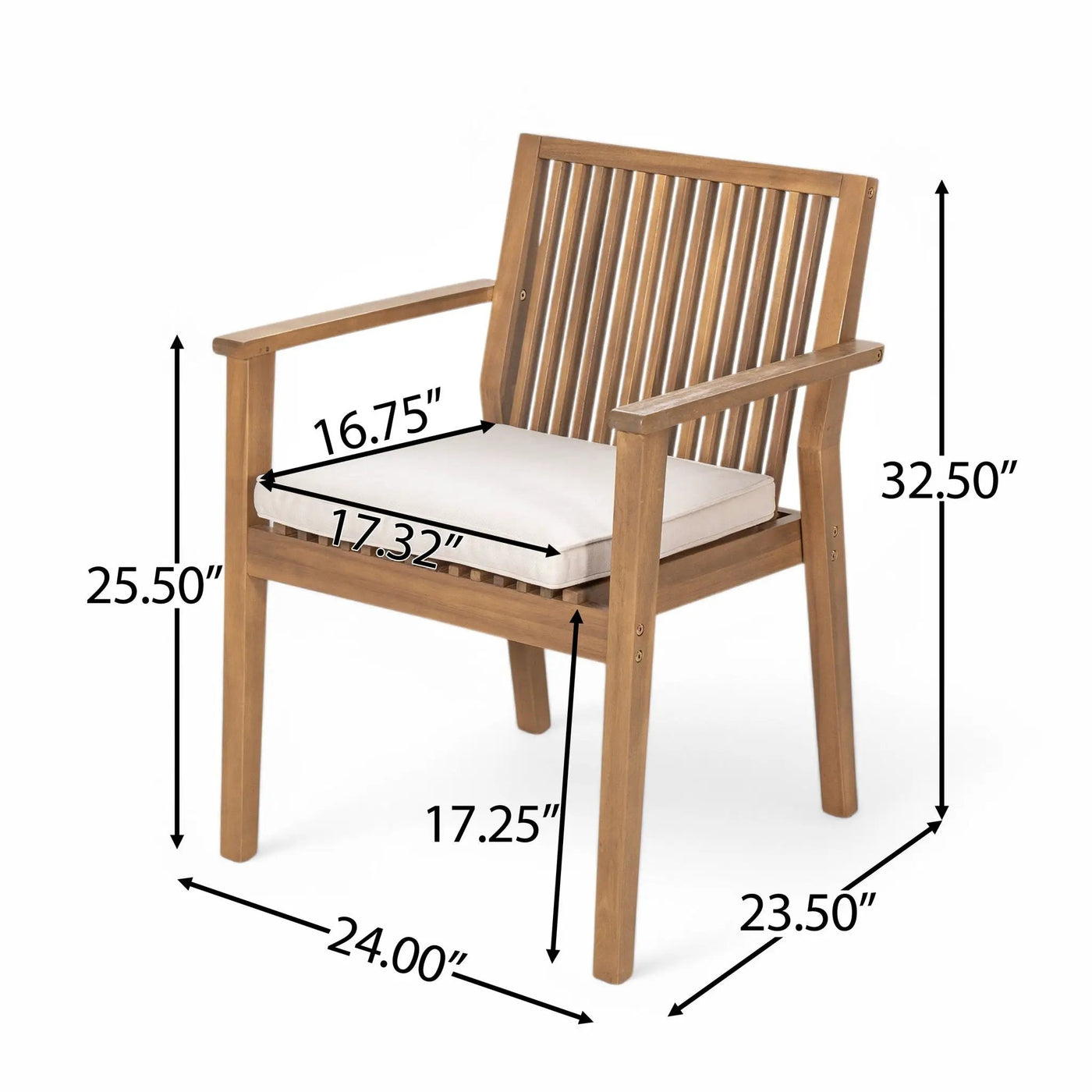 5 Piece Patio Furniture Set Acacia Wood Table And 4 Heavy Duty Cushioned Chairs by HouseOfZazla