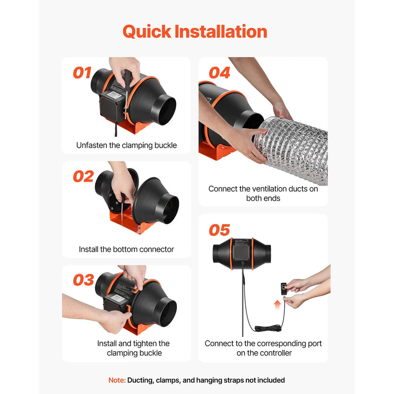 Inline Duct Fan 205 CFM 4 Inch EC Motor Ventilation Fan by HouseOfZazla