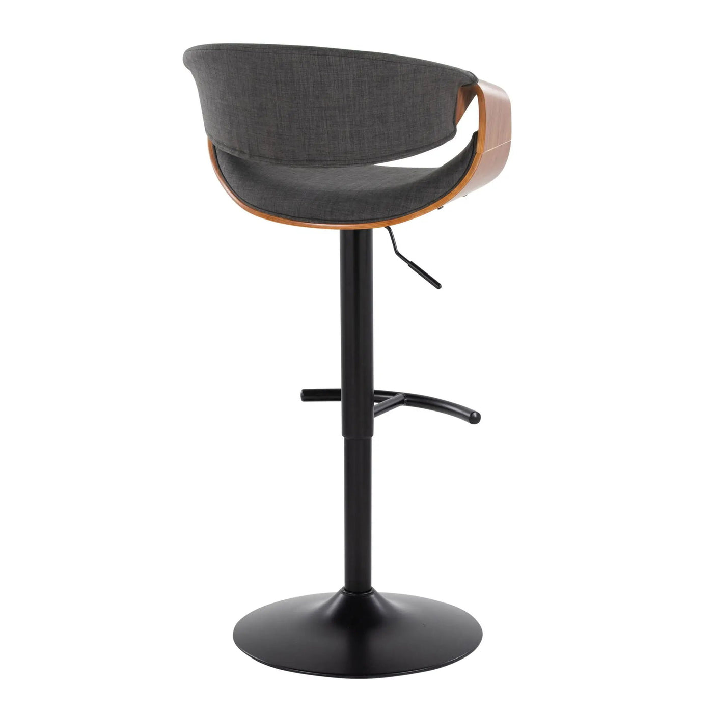 Curvo - Mid Century Modern Adjustable Barstool With Swivel & Rounded T Footrest (Set of 2) by HouseOfZazla