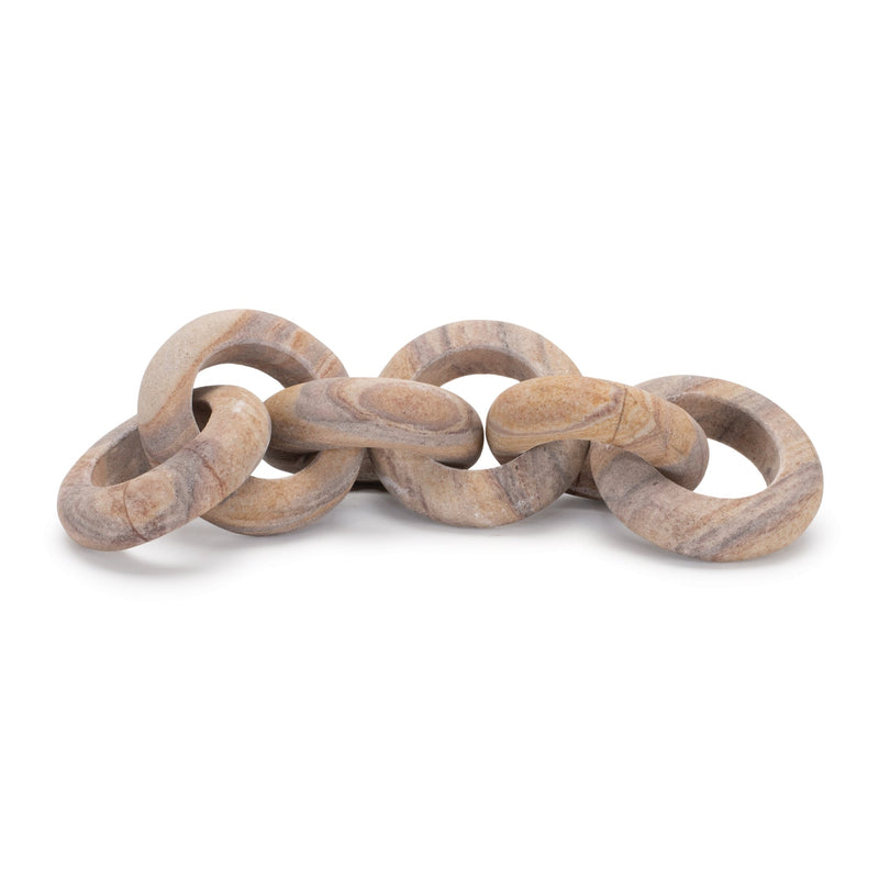 Sandstone chain link décor 11"l