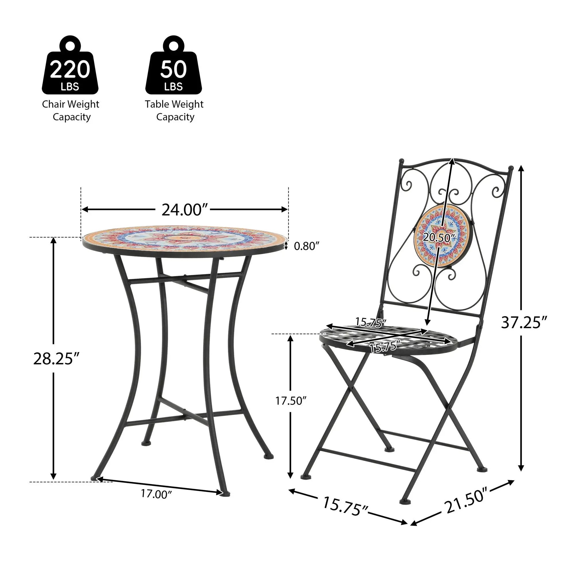 Lambert Outdoor Chat Set - Black / Red by HouseOfZazla
