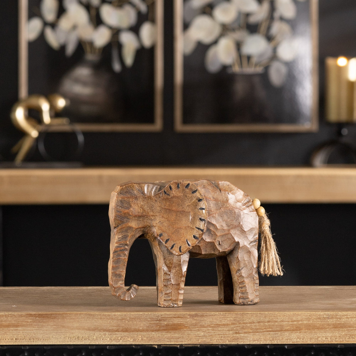 Carved Elephant Decor (Set of 2), photo 2 of 3