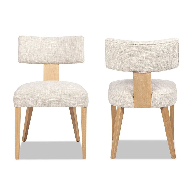 Louise - Split Back Upholstered Dining Side Chair (Set of 2) - Travertine Beige by HouseOfZazla