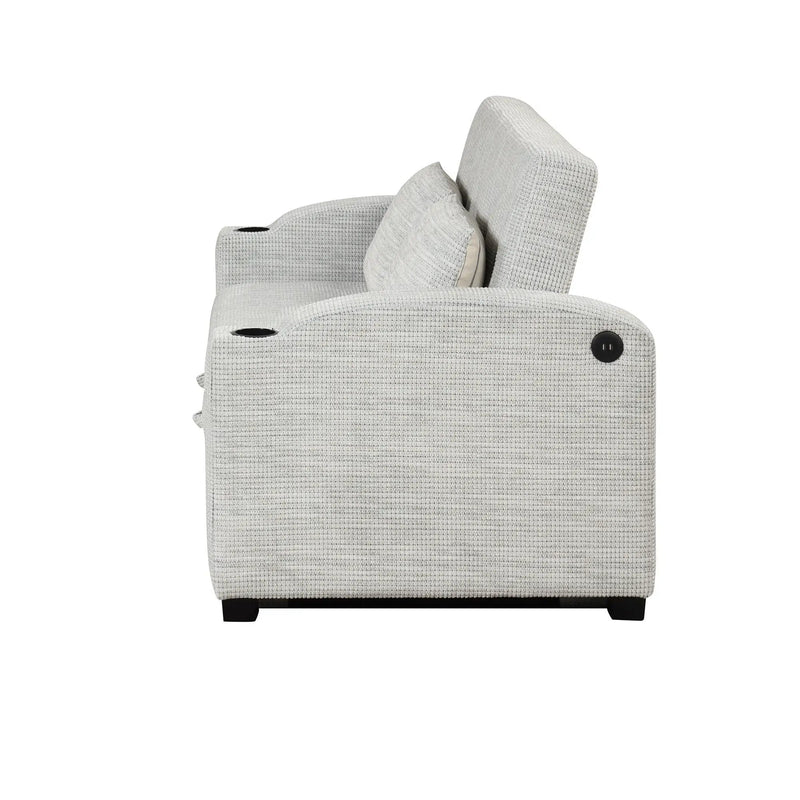 Pull Out Loveseat Sofa With Adjsutable Backrest, 2 Pillows, Cup Holders, USB Ports For Living Room by HouseOfZazla