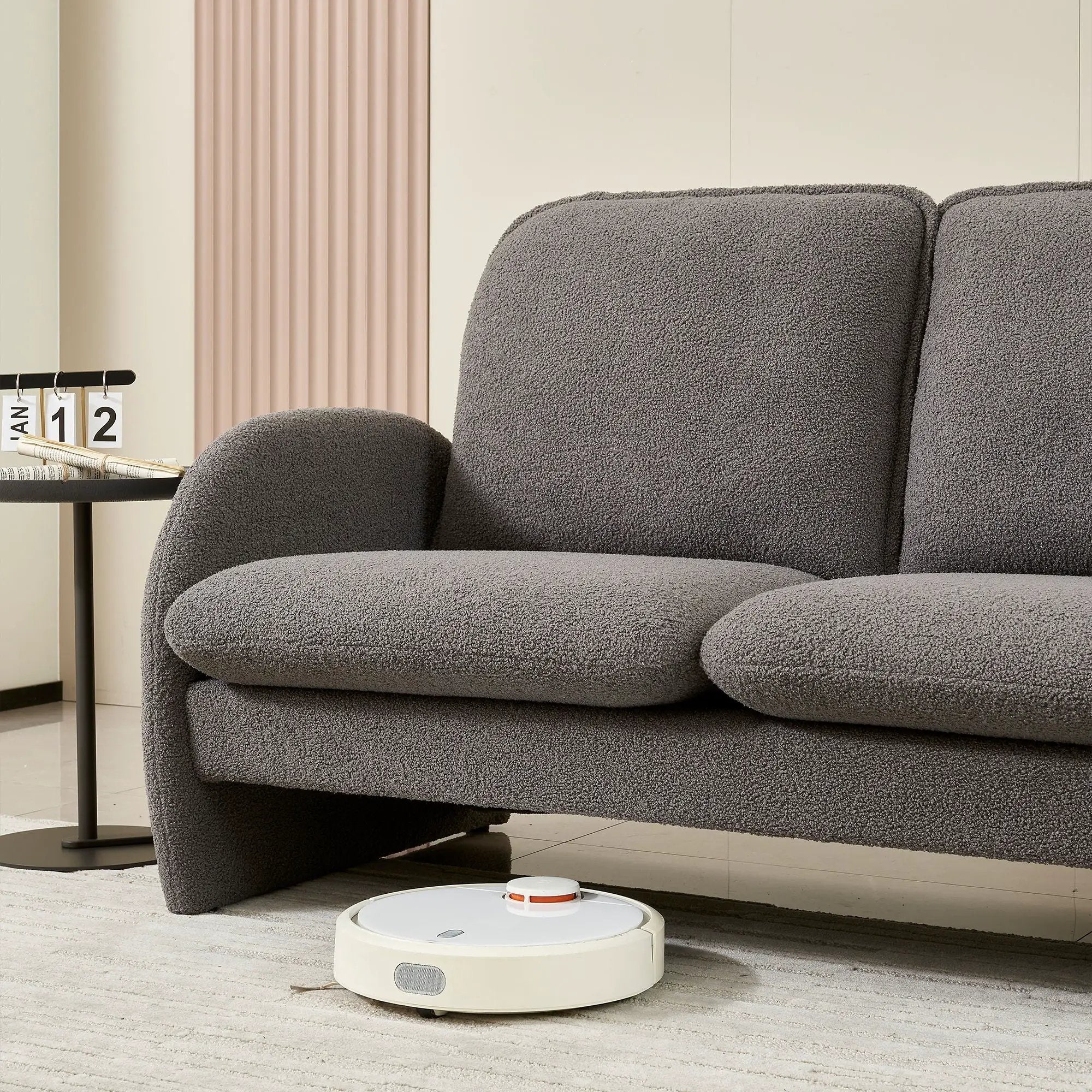 Loveseat Sofa Small Couch For Living Room, Sherpa Fabric Upholstered Loveseat Sofa Couch, Small Loveseat Sofa For Apartment, Bedroom by HouseOfZazla