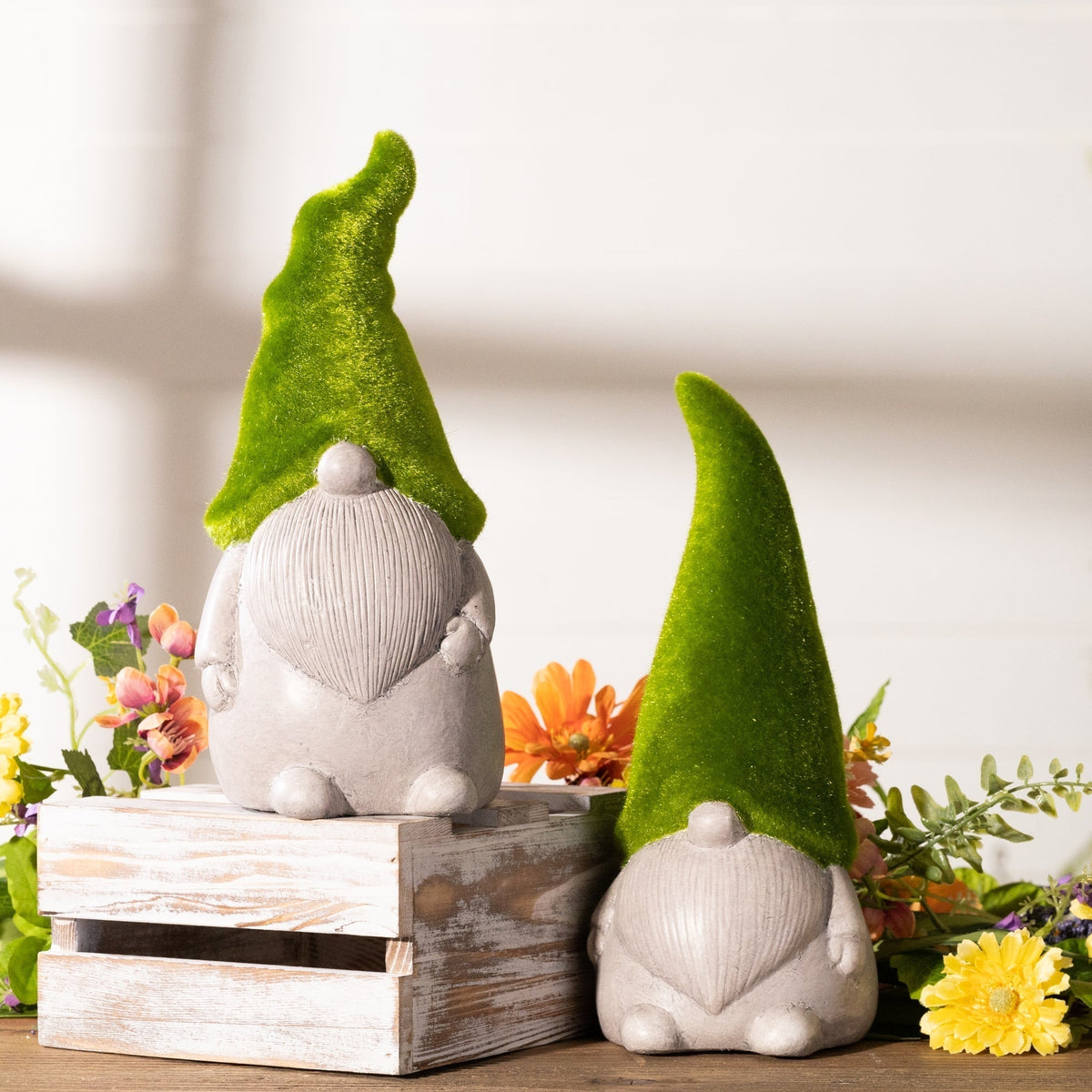 Mossy terra cotta gnome (set of 2), photo 2 of 4