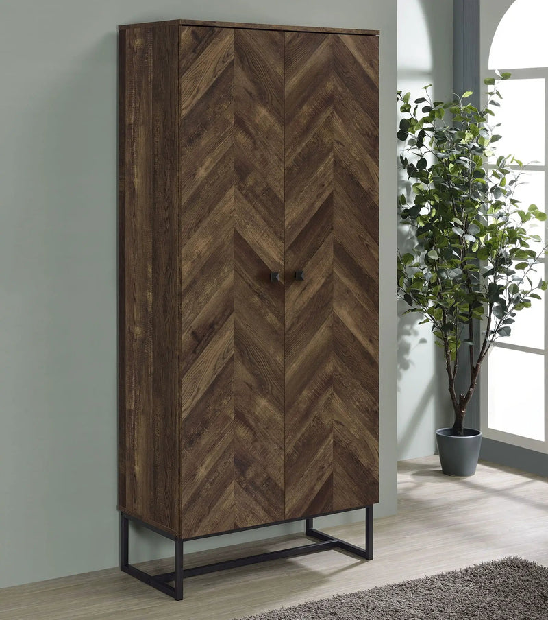Carolyn 2-door Engineered Wood Accent Cabinet Rustic Oak by Unique Piece Furniture