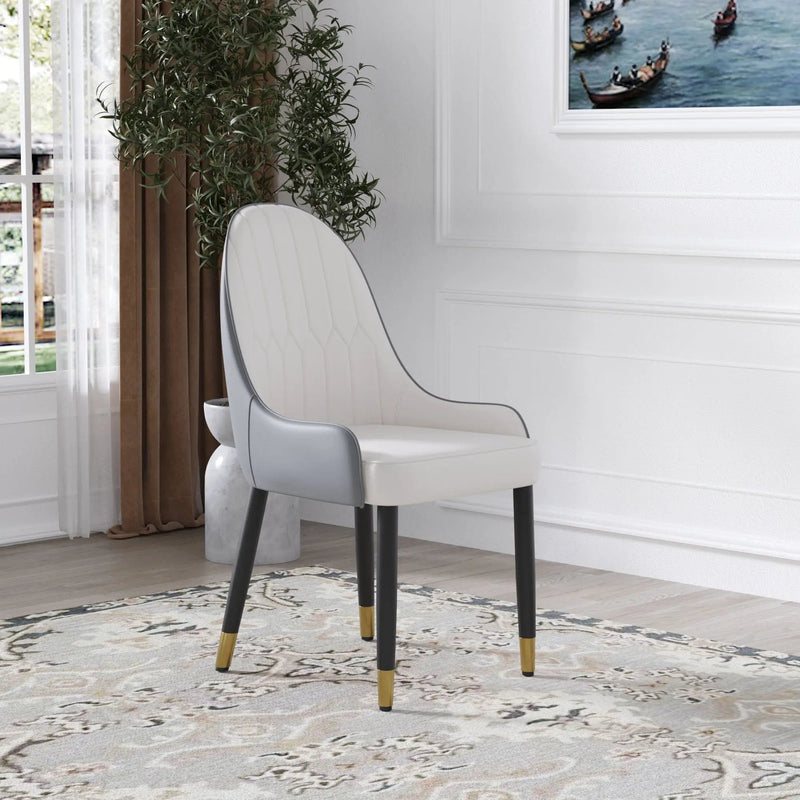 Modern Sponge-Filled Dining Chair, Solid Wood Metal Legs, Suitable For Restaurants, Living Rooms And Rooms (Set of 2) by Unique Piece Furniture