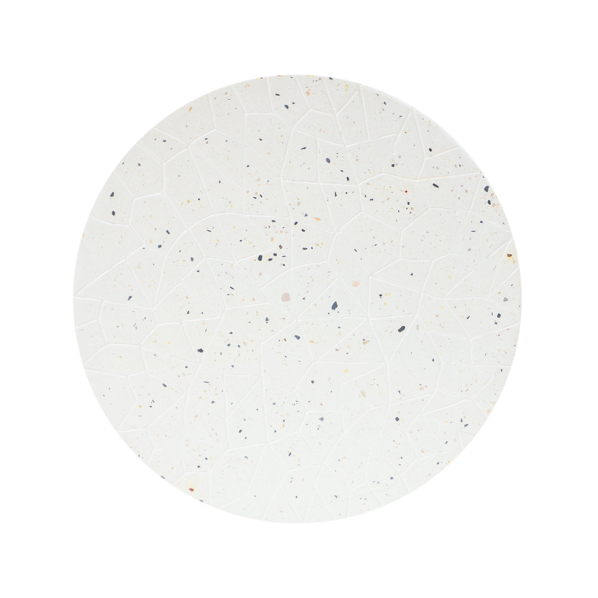 Terrazzo Concrete Drum End Table with Weather-Resistant Finish - White, photo 4 of 9